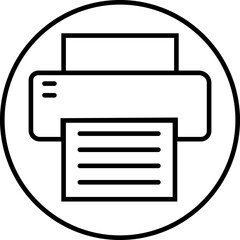 Fototapete - Printer icon in Line Style editable stock. Document printing or fax symbol. Vector illustration for web site or mobile app. Printing sign. Premium quality symbol isolated on transparent background.