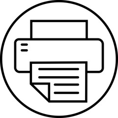 Fototapete - Printer icon in Line Style editable stock. Document printing or fax symbol. Vector illustration for web site or mobile app. Printing sign. Premium quality symbol isolated on transparent background.