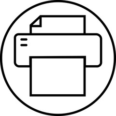 Fototapete - Printer icon in Line Style editable stock. Document printing or fax symbol. Vector illustration for web site or mobile app. Printing sign. Premium quality symbol isolated on transparent background.