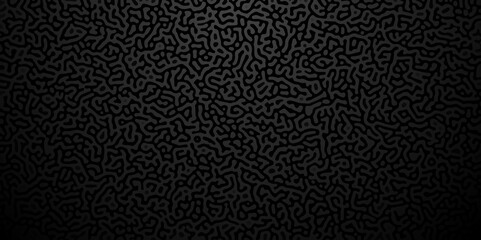 Poster - Abstract black monochrome reaction diffusion psychedelic pattern background. Turing Diffusion Dark Grey Seamless Pattern Vector Modern Abstract Background. Graphic Black Wallpaper. Textile Design.