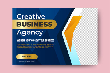 Wall Mural - Creative marketing webinar online live corporate business social media cover banner template	