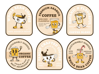 Wall Mural - Label design set for coffee bean product package