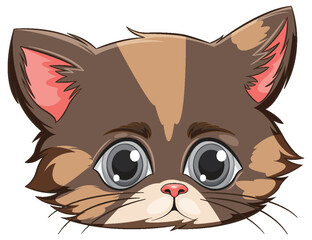 Poster - Cute vector illustration of a brown kitten's face