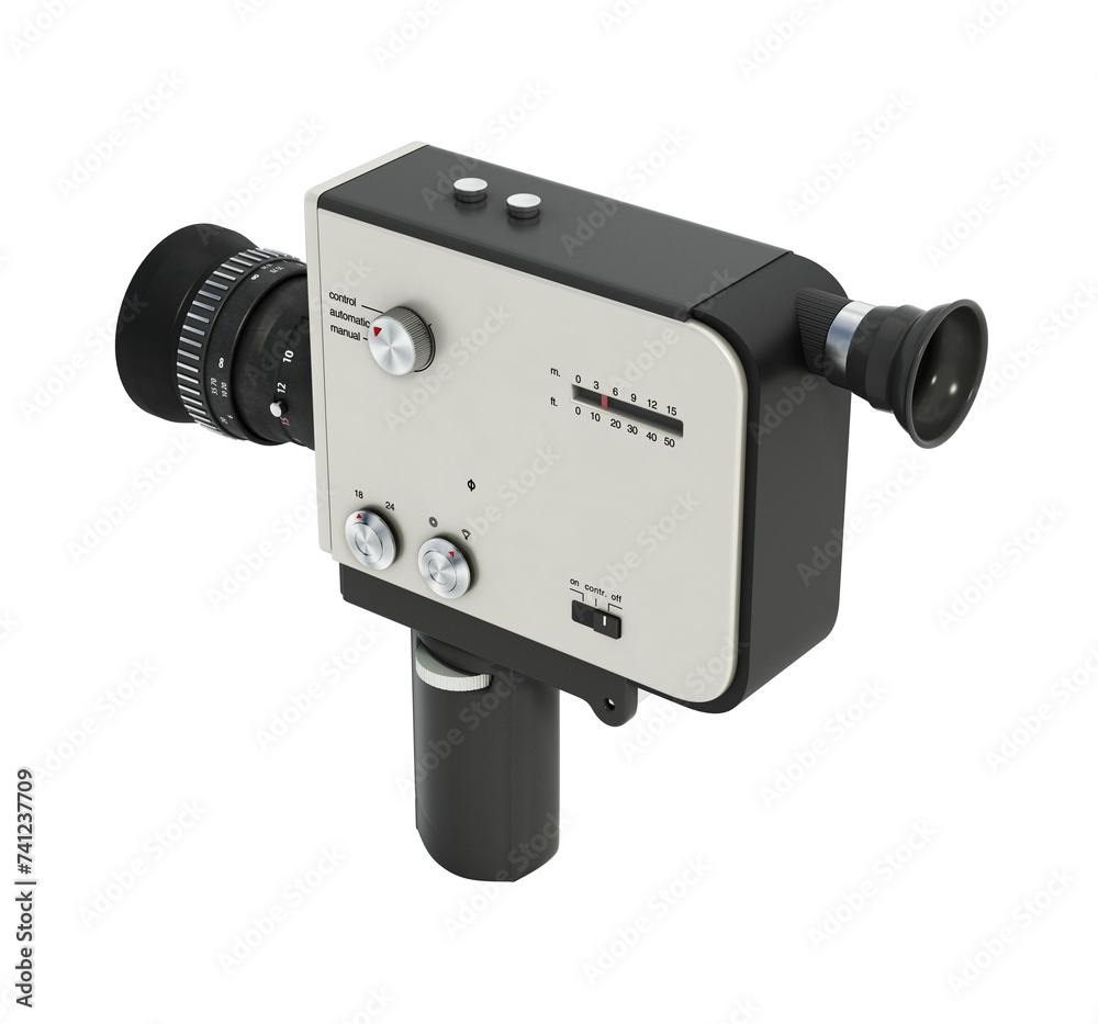 Antique Super 8mm film video camera isolated on transparent background ...