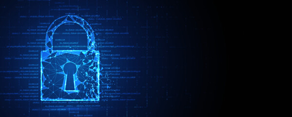 Cyber security and information or network protection. Future technology web services for business and internet project