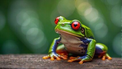 Wall Mural - red eyed tree frog, leap day