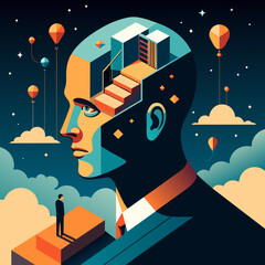 Poster - Abstract representations of time and space. vektor illustation