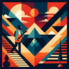 Poster - Abstract patterns inspired by the rhythm of music. vektor illustation