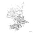 Arnhem city map with roads and streets, Netherlands. Vector outline illustration.