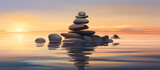 Fototapeta Desenie - stack of pebbles rock,  serenity and calm concept background