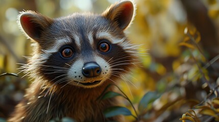 Wall Mural - little raccoon. created with generative ai.