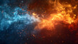 Blue fire background Pro Photo,
A blue and orange galaxy with a nebula in the center

