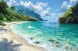 Tropischer Strand wie aus einem Gemälde: Klares blaues Wasser und weißer Sandstrand kreieren eine paradiesische Szenerie 24