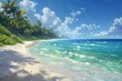 Tropischer Strand wie aus einem Gemälde: Klares blaues Wasser und weißer Sandstrand kreieren eine paradiesische Szenerie 9