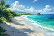 Tropischer Strand wie aus einem Gemälde: Klares blaues Wasser und weißer Sandstrand kreieren eine paradiesische Szenerie 5