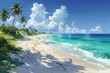 Tropischer Strand wie aus einem Gemälde: Klares blaues Wasser und weißer Sandstrand kreieren eine paradiesische Szenerie 4