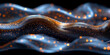 Schlangenhaut und Körper mit leuchtenden Wassertropfen Nahaufnahme, ai generativ