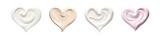 Fototapeta Panele - banner texture of a cosmetic smear of cream in the shape of a heart on a transparent background