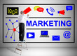 © thodonal - Marketing concept drawn by a man on a ladder