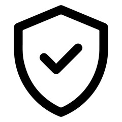 Sticker - Shield icon, black outline.