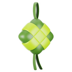 Poster - Ramadan icon concept on 3d rendering. 3d illustration ketupat icon