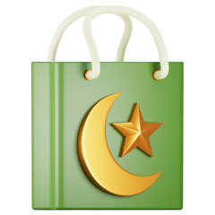 Poster - Ramadan icon concept on 3d rendering. 3d illustration ramadan bag icon