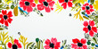 painted flowers on a white background with space for text