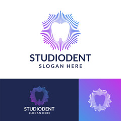 Wall Mural - studio dental logo design vector illustration