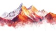 Hand painted watercolors of the high Himalayan mountains.