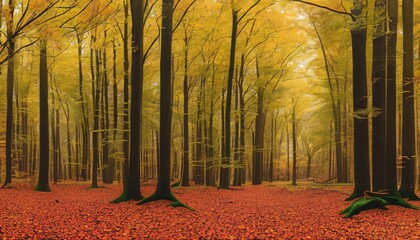 Wall Mural - Color autumn forest