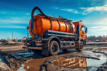 septic truck pipe into the drain pumping machine