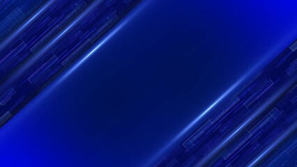 Poster - Abstract technology background in blue design with place for your text or logo - 3D Illustration