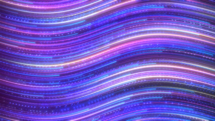 Wall Mural - Purple beautiful particle line flow, particle stripe waterfall, particle flow light flow, elegant particle light flow background.