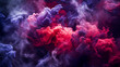 Abstract cosmic smoke in blue and red hues