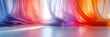 Colorful 3D curtain background in pastel vibrant hues. Abstract minimalist forms create a stunning backdrop for creative projects, digital art, and modern designs. Perfect for social media, web banner