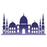 Fototapeta Paryż - mosque silhouette set vector Ramadhan kareem