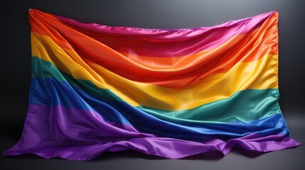 Wall Mural - Rainbow flag on gray background