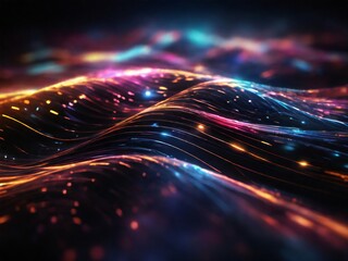 colorful glowing abstract wave background. design for poster, banner, web, social media. ai generative design