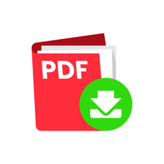 Poster - Download pdf document format file concept illustration flat design vector. simple modern graphic element for landing page ui, infographic, icon