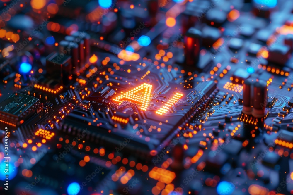 AI Brain Chip data processing optimization. Artificial Intelligence tls ...