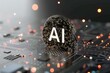 AI Brain Chip artificial limbs. Artificial Intelligence ci mind visual representation axon. Semiconductor cognitive computing advancement circuit board ipsp
