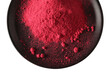 Raspberry fruit powder close-up. Studio shot.