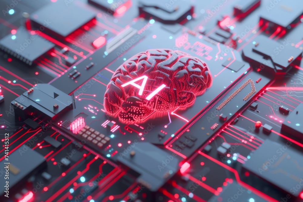 AI Brain Chip virtual memory. Artificial Intelligence brain training ...