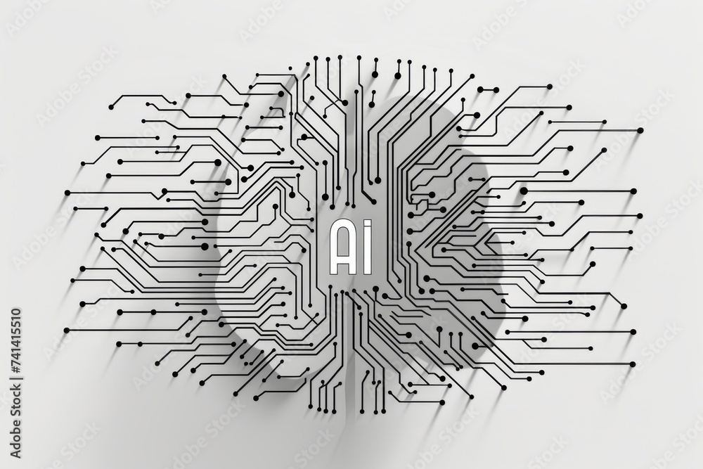 AI Brain Chip data processing engine. Artificial Intelligence loc mind ...