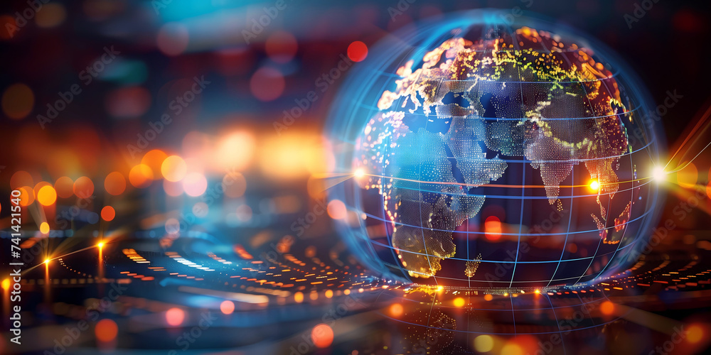 Digital world globe, concept of global network and connectivity on ...