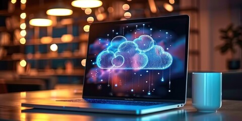 Poster - technology and imagination captures essence of modern data storage solutions whimsical powerful clou