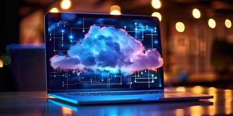 Poster - technology and imagination captures essence of modern data storage solutions whimsical powerful clou
