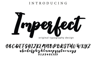 Imperfect Font Stylish brush painted an uppercase vector letters, alphabet, typeface