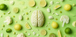 Create a conceptual image of brain health and nutrition, with symbolic nutrients supporting a healthy brain, against a vibrant lime