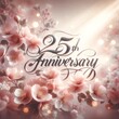 Silver Jubilee Elegance: Floral 25th Anniversary Design